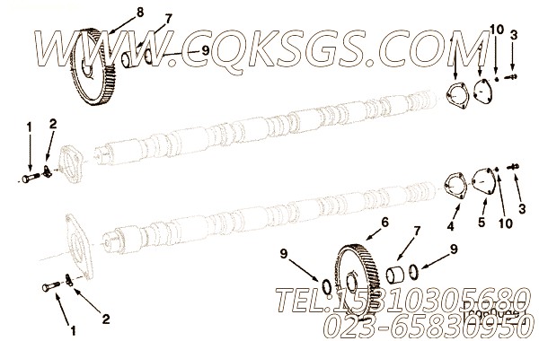 207373凸轮轴端盖,用于康明斯KTA19-G3(M)发动机基础件组,【船舶】配件