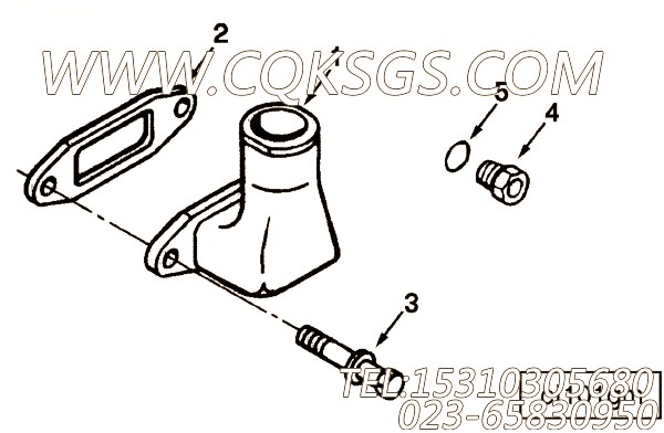 【进气口连接】康明斯CUMMINS柴油机的176909 进气口连接