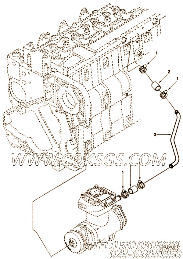 【引擎C240 10的空压机进气管组】 康明斯空压机进气管,参数及图片