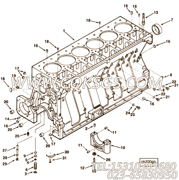 3895837气缸体,用于康明斯ISM320V柴油发动机气缸体组,【抽沙船用】配件