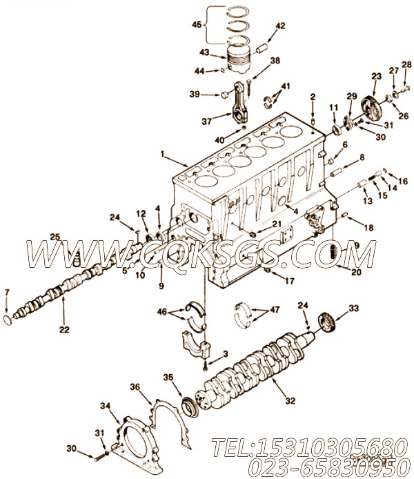 【汽缸体】康明斯CUMMINS柴油机的C0110372600 汽缸体