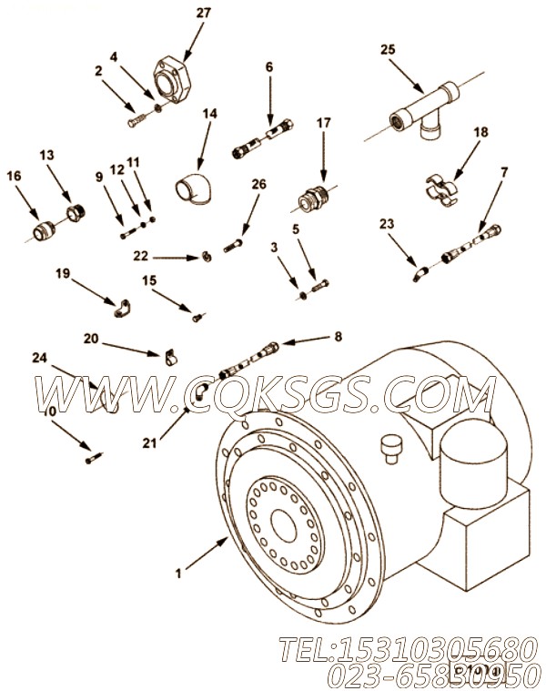 206929十二角螺栓,用于康明斯KTA19-G4发动机硅油减振器组,【柴油发电】配件