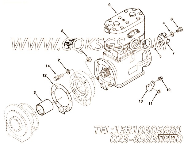 【空气压缩机】康明斯CUMMINS柴油机的3016642 空气压缩机