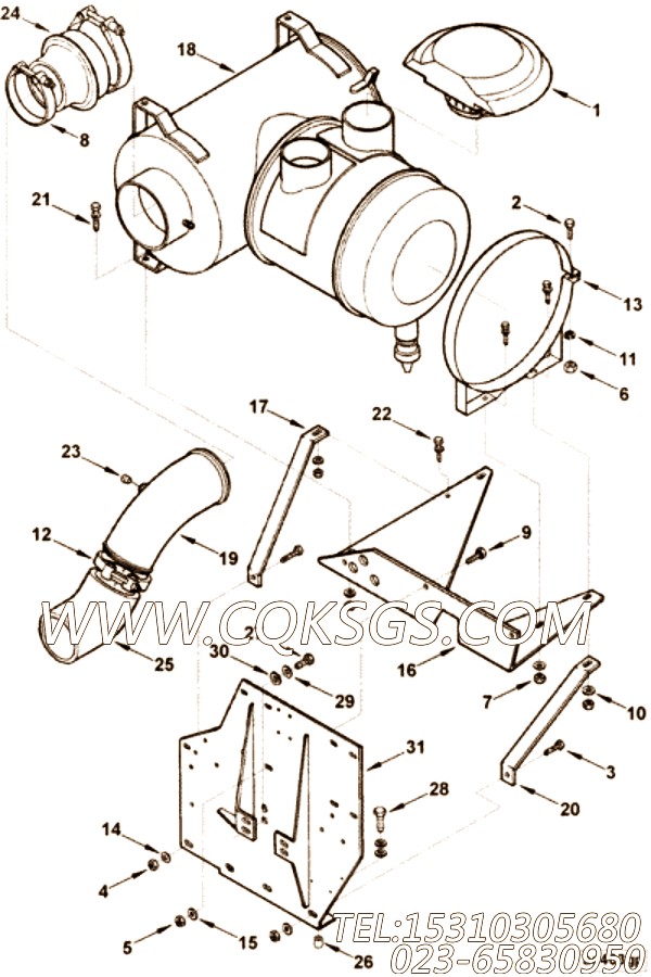【空气净化器】康明斯CUMMINS柴油机的3001893 空气净化器