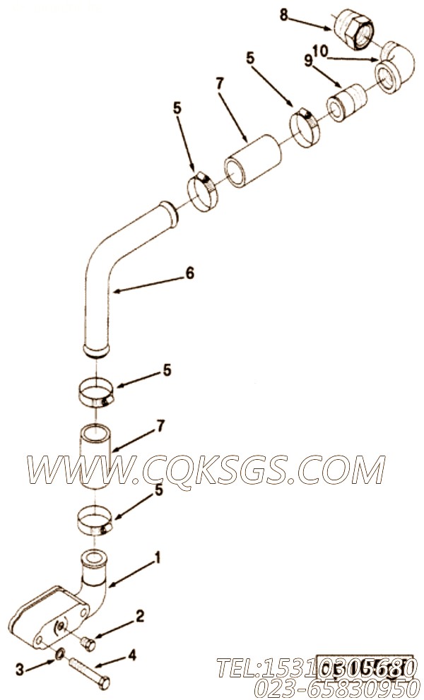 【进气口管】康明斯CUMMINS柴油机的217450 进气口管