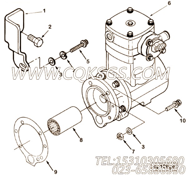 【空气压缩机支撑】康明斯CUMMINS柴油机的3071246 空气压缩机支撑