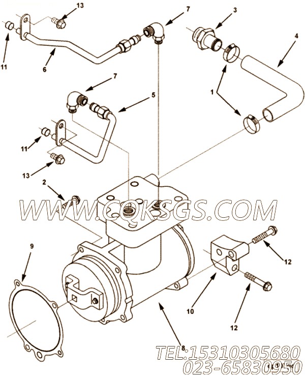【空气压缩机】康明斯CUMMINS柴油机的3681902 空气压缩机