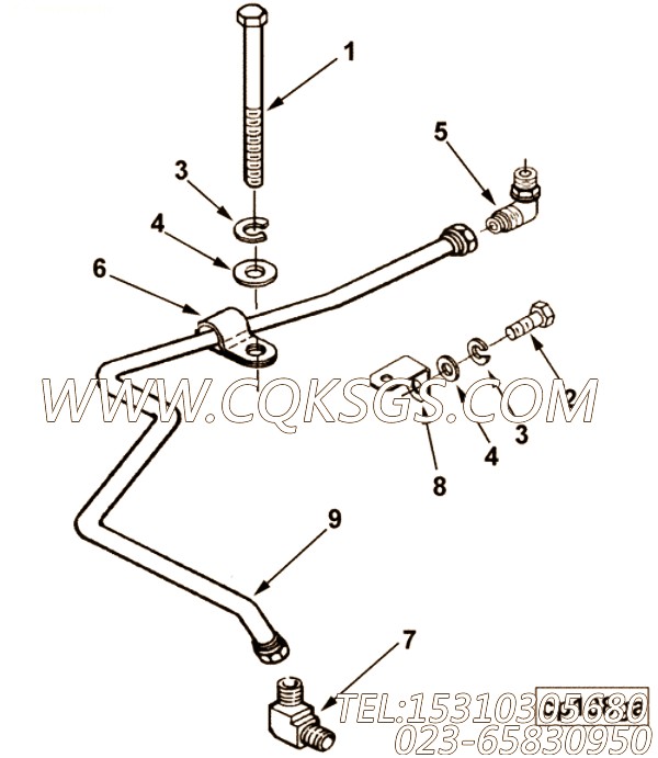 【CPR水出口管】康明斯CUMMINS柴油机的3028652 CPR水出口管