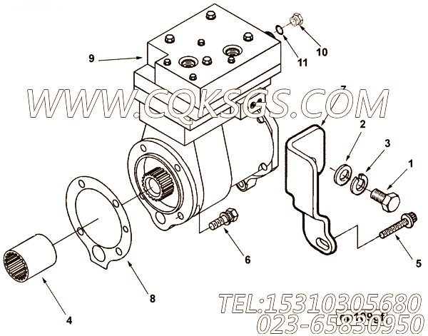 【空气压缩机】康明斯CUMMINS柴油机的3104324 空气压缩机