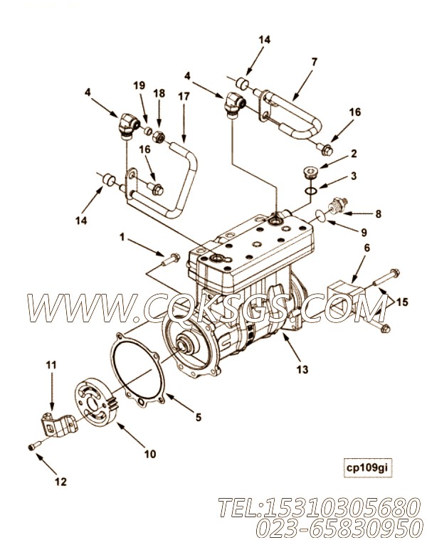 【空气压缩机】康明斯CUMMINS柴油机的3681934 空气压缩机