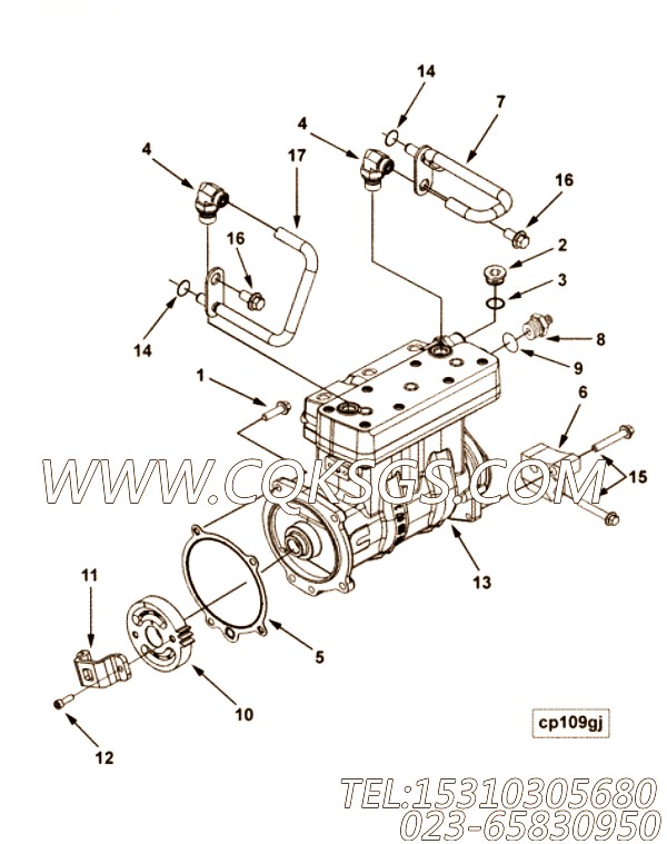 【空气压缩机】康明斯CUMMINS柴油机的3101138 空气压缩机