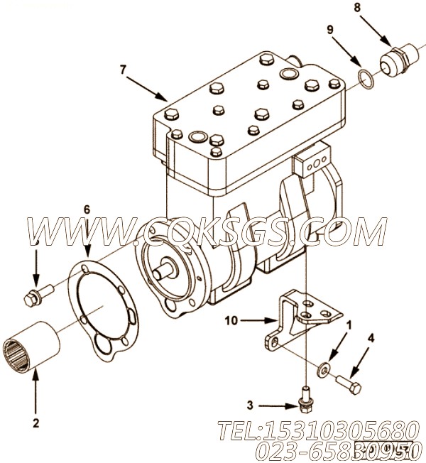【空气压缩机】康明斯CUMMINS柴油机的3099666 空气压缩机
