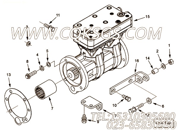 【空气压缩机支撑】康明斯CUMMINS柴油机的4080943 空气压缩机支撑