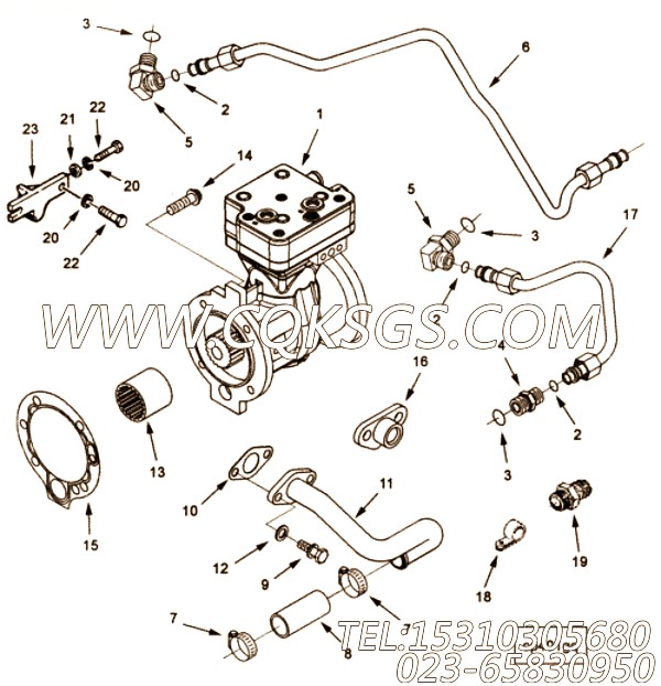 【空气压缩机】康明斯CUMMINS柴油机的4067604 空气压缩机
