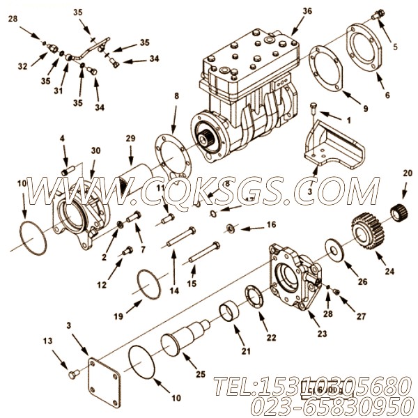 【空气压缩机】康明斯CUMMINS柴油机的3103412 空气压缩机