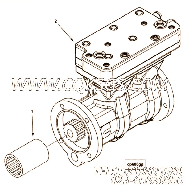 【空气压缩机】康明斯CUMMINS柴油机的4080330 空气压缩机