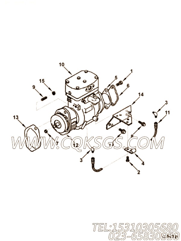 【空气压缩机】康明斯CUMMINS柴油机的3905134 空气压缩机