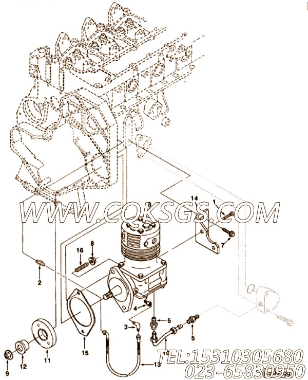 【空气压缩机】康明斯CUMMINS柴油机的3558004 空气压缩机
