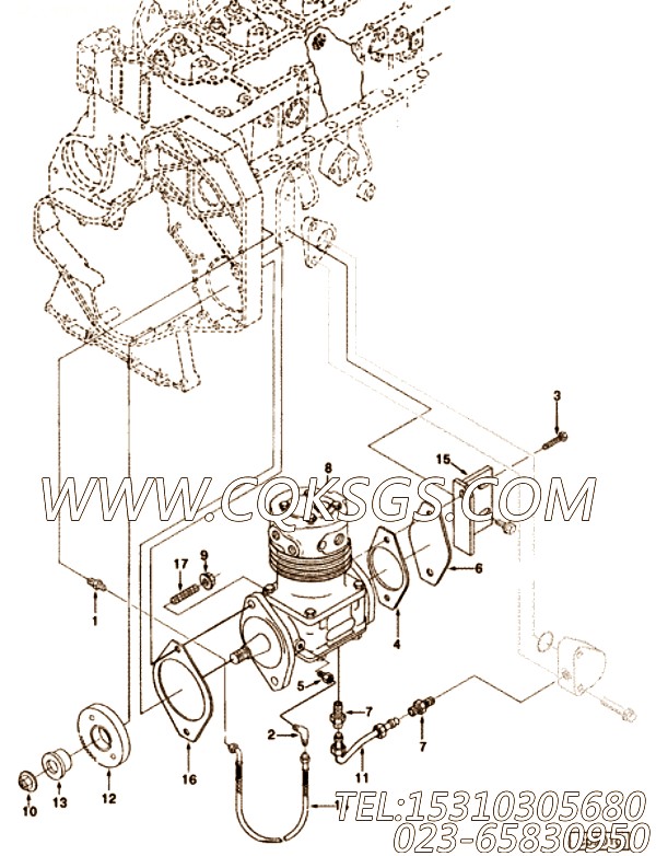 【发动机QSB4.5-C152的液力转向泵安装件组】 康明斯盖板,参数及图片