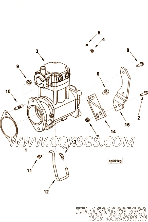 【空气压缩机】康明斯CUMMINS柴油机的3558152 空气压缩机