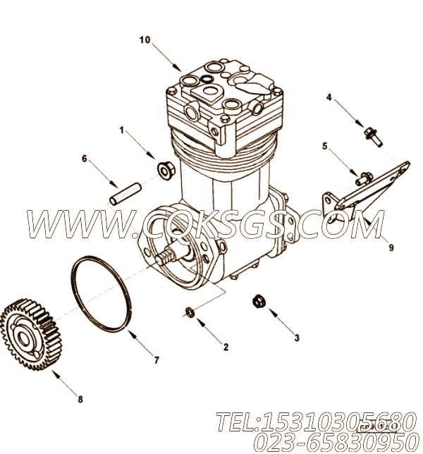 【空气压缩机】康明斯CUMMINS柴油机的4897300 空气压缩机