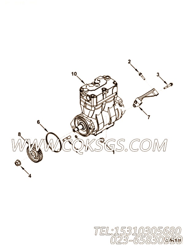 【柴油机B5.9-150G的节温器座组】 康明斯六角法兰面螺栓,参数及图片