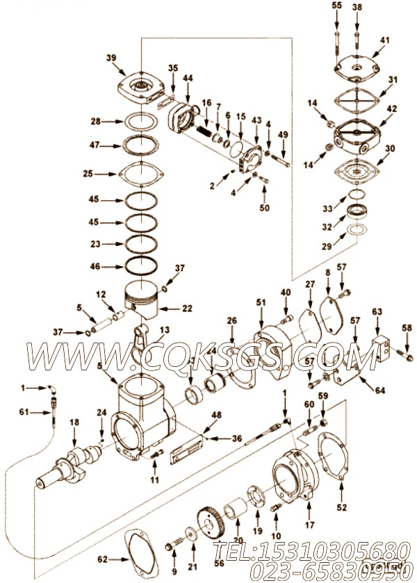 【空气压缩机】康明斯CUMMINS柴油机的3558113 空气压缩机