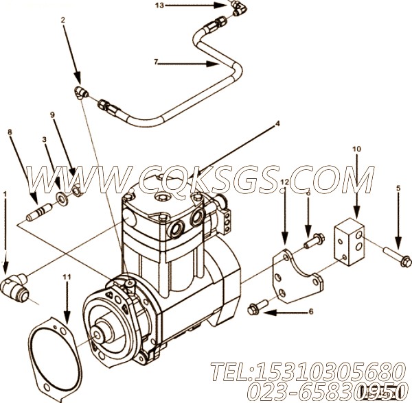 【空气压缩机】康明斯CUMMINS柴油机的3558189 空气压缩机