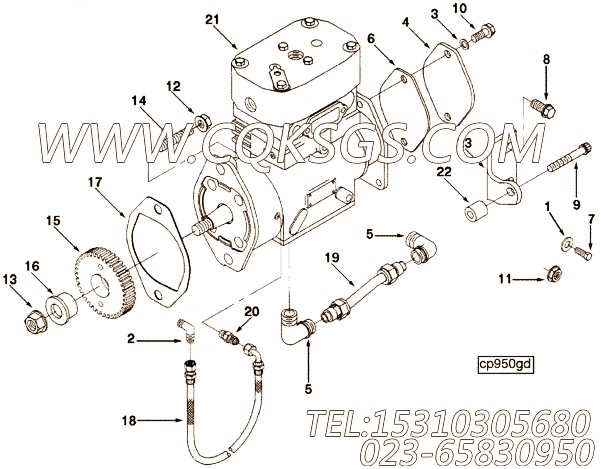 【空气压缩机】康明斯CUMMINS柴油机的3923625 空气压缩机