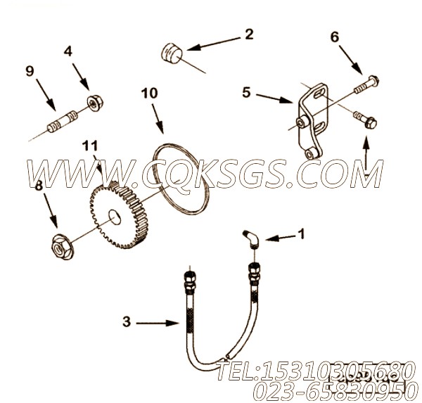 【空气压缩机支撑】康明斯CUMMINS柴油机的3283484 空气压缩机支撑
