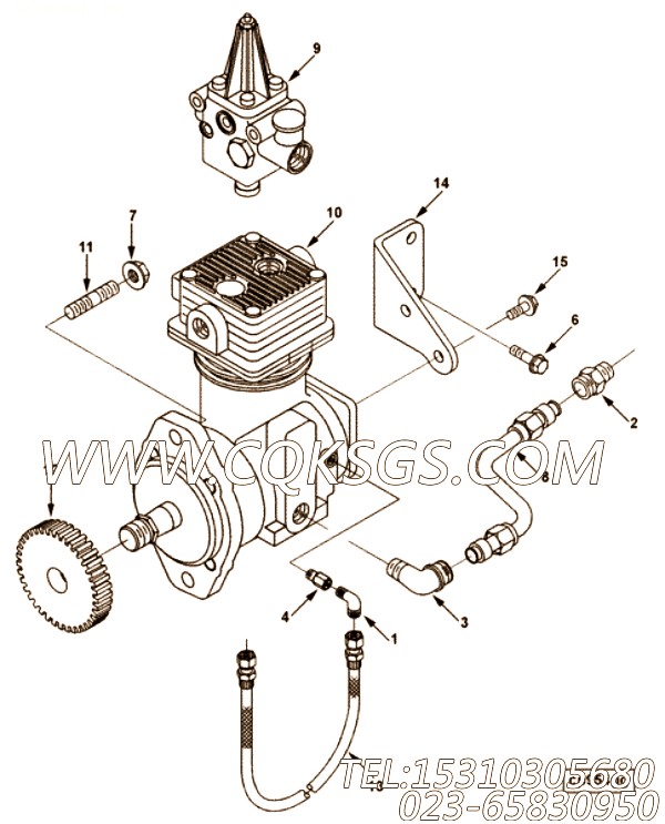 【空气压缩机支撑】康明斯CUMMINS柴油机的3929907 空气压缩机支撑