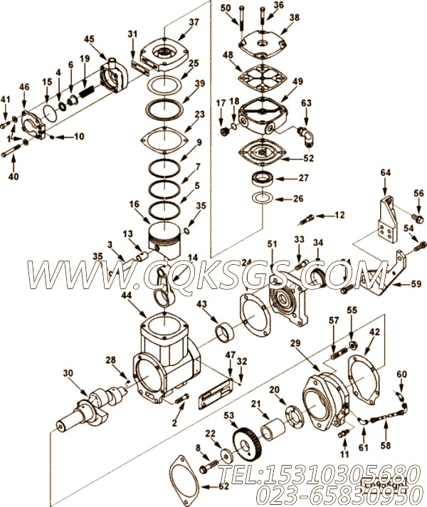 【空气压缩机】康明斯CUMMINS柴油机的3558191 空气压缩机