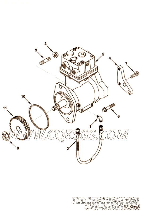 【空气压缩机】康明斯CUMMINS柴油机的3286646 空气压缩机