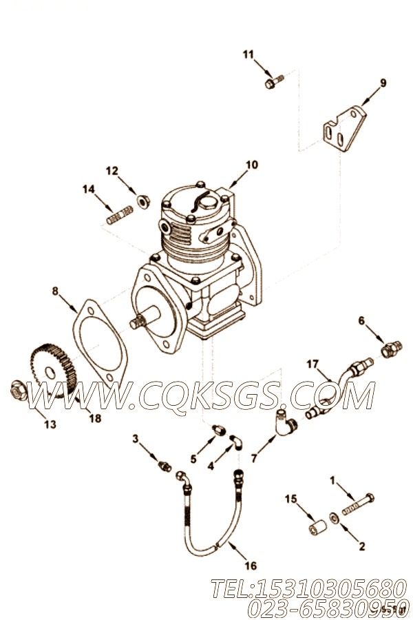 【机油引流管】康明斯CUMMINS柴油机的3919500 机油引流管