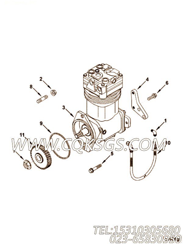 【空气压缩机】康明斯CUMMINS柴油机的3285089 空气压缩机