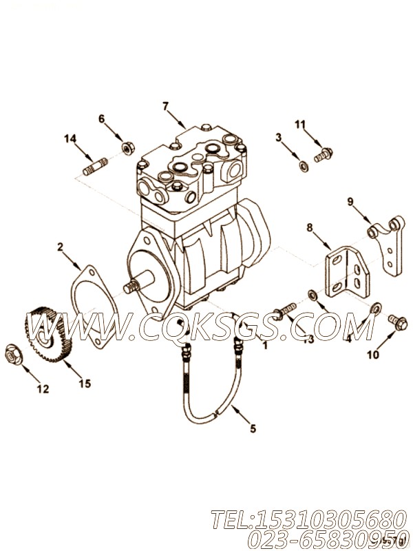 【空气压缩机支撑】康明斯CUMMINS柴油机的3286095 空气压缩机支撑