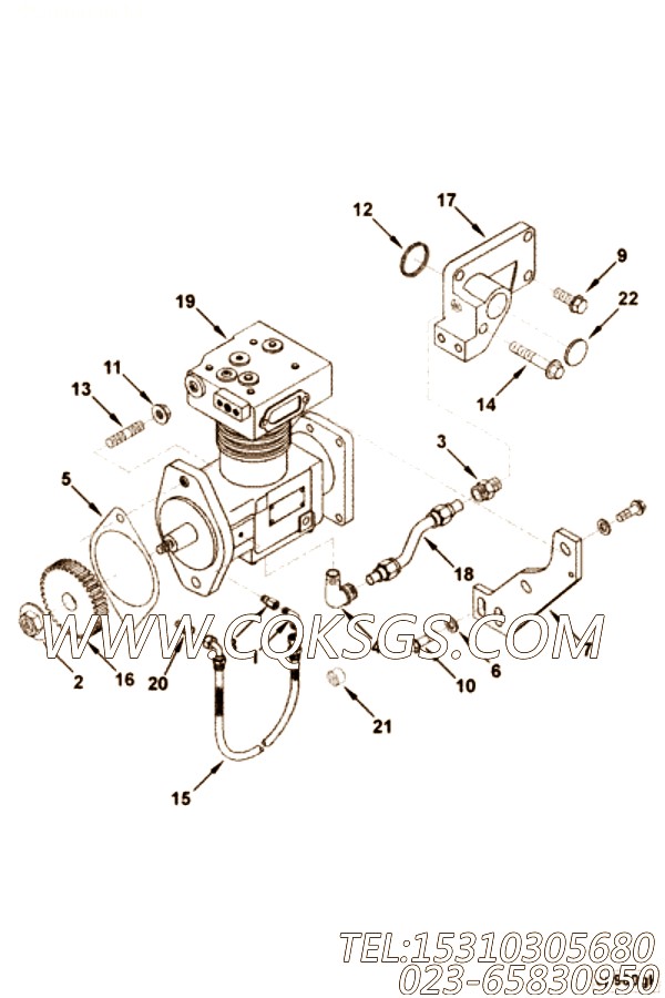 【空气压缩机支撑】康明斯CUMMINS柴油机的3282316 空气压缩机支撑
