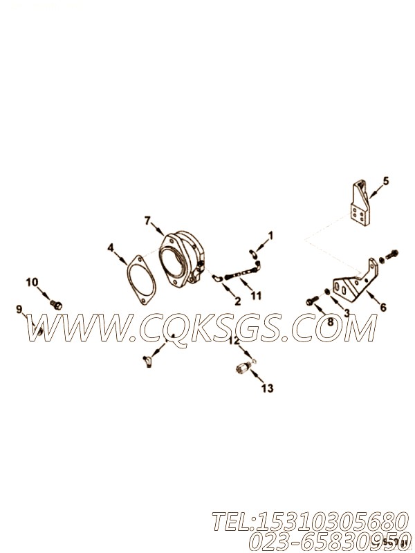 【空气压缩机支撑】康明斯CUMMINS柴油机的3356729 空气压缩机支撑