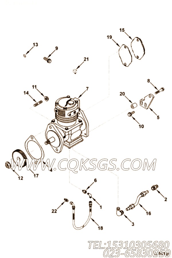 【空气压缩机支撑】康明斯CUMMINS柴油机的3280951 空气压缩机支撑
