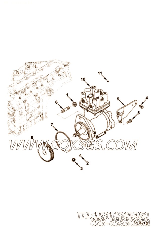 【空气压缩机】康明斯CUMMINS柴油机的3957724 空气压缩机