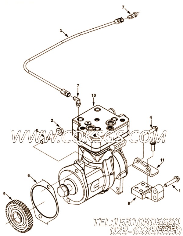 【空气压缩机】康明斯CUMMINS柴油机的4991797 空气压缩机