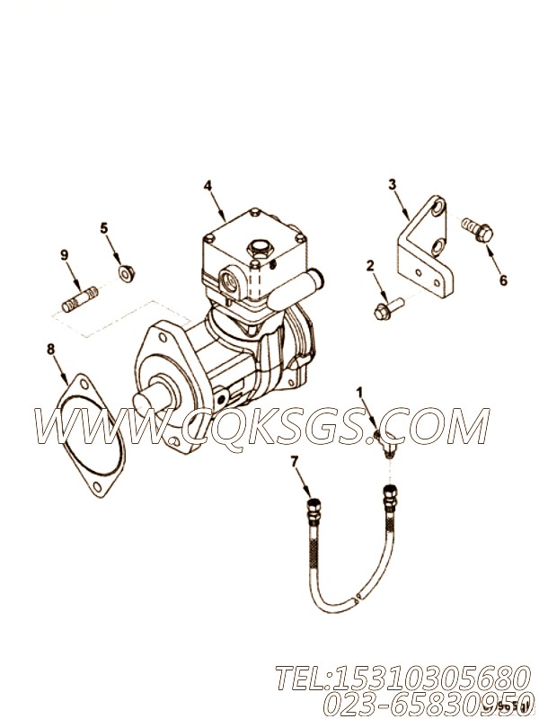 【空气压缩机】康明斯CUMMINS柴油机的4995594 空气压缩机