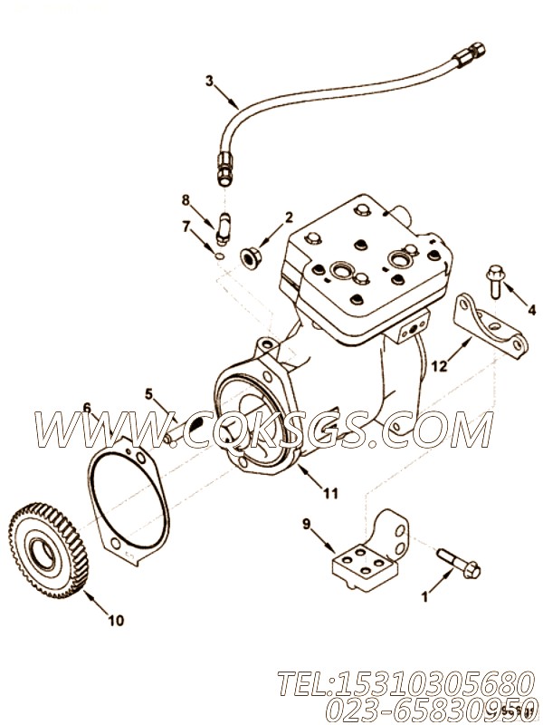 【空气压缩机】康明斯CUMMINS柴油机的4933745 空气压缩机