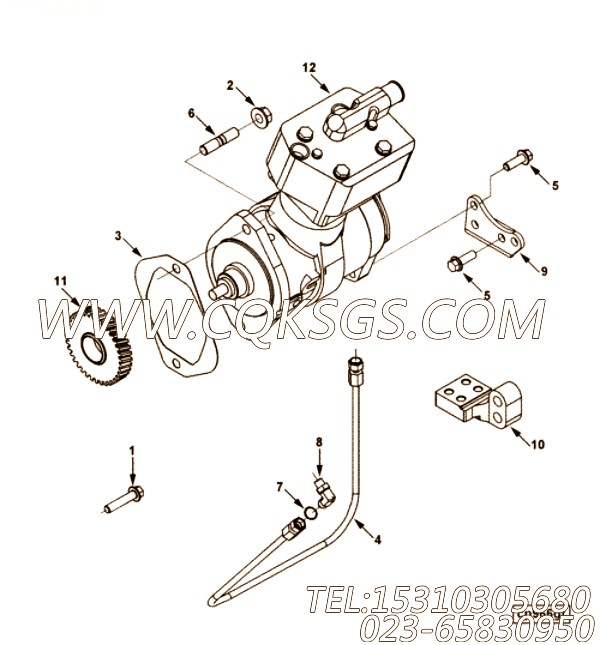 【空气压缩机】康明斯CUMMINS柴油机的5286674 空气压缩机