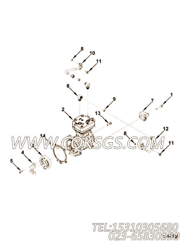 【空气压缩机】康明斯CUMMINS柴油机的3104216 空气压缩机