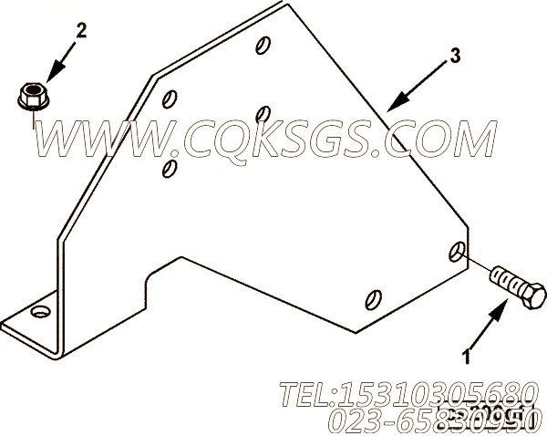 【空气净化器支架】康明斯CUMMINS柴油机的4004455 空气净化器支架
