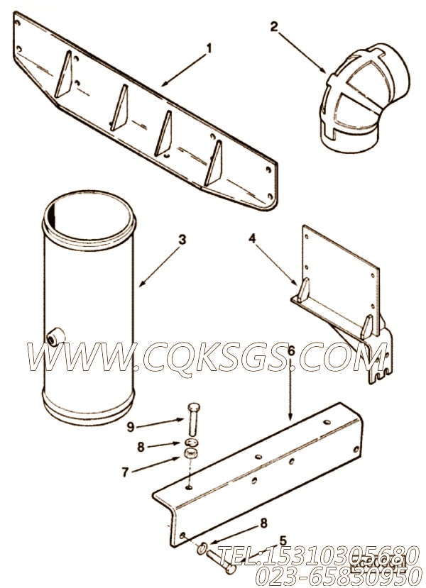 【空气净化器支架】康明斯CUMMINS柴油机的3026903 空气净化器支架