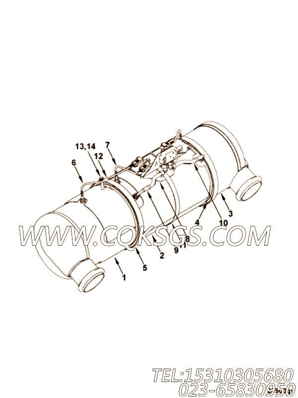 【空气管】康明斯CUMMINS柴油机的2871653 空气管