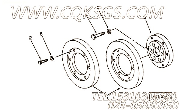 3203694曲轴接头,用于康明斯KTA19-G4动力硅油减振器组,【动力电】配件