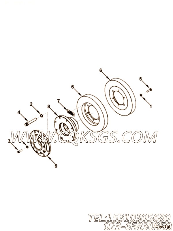 【曲轴适配器】康明斯CUMMINS柴油机的4970884 曲轴适配器